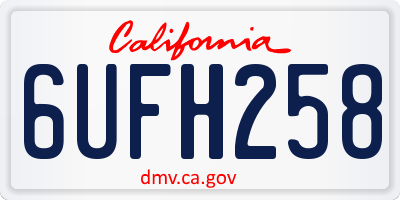 CA license plate 6UFH258
