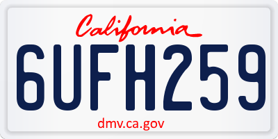 CA license plate 6UFH259