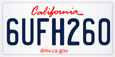 CA license plate 6UFH260