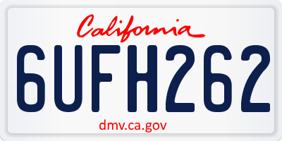 CA license plate 6UFH262
