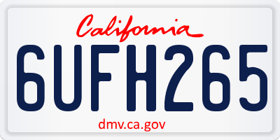 CA license plate 6UFH265