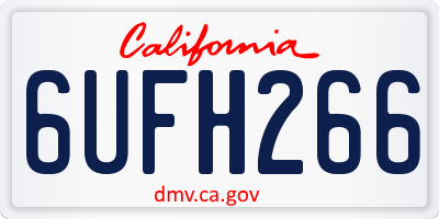 CA license plate 6UFH266