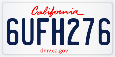 CA license plate 6UFH276
