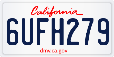 CA license plate 6UFH279