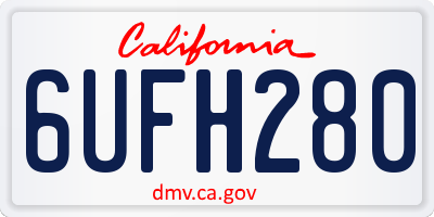 CA license plate 6UFH280