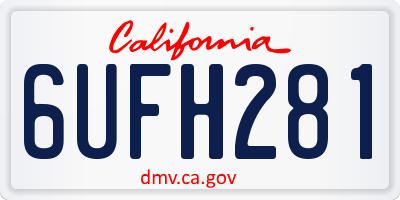 CA license plate 6UFH281