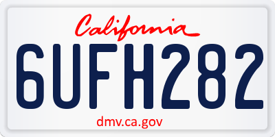 CA license plate 6UFH282