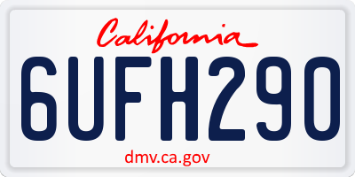 CA license plate 6UFH290