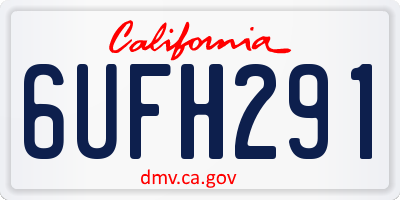 CA license plate 6UFH291