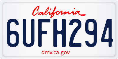 CA license plate 6UFH294
