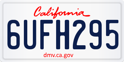 CA license plate 6UFH295