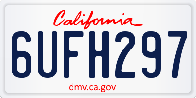 CA license plate 6UFH297
