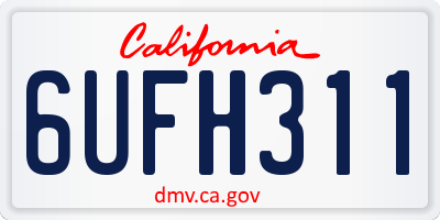 CA license plate 6UFH311