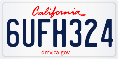 CA license plate 6UFH324