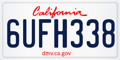 CA license plate 6UFH338
