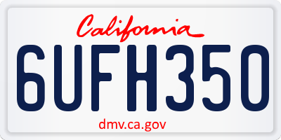 CA license plate 6UFH350