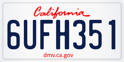CA license plate 6UFH351