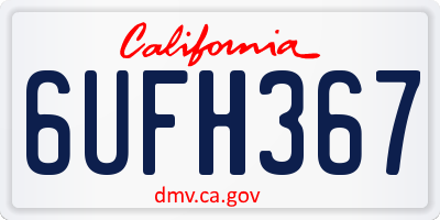 CA license plate 6UFH367