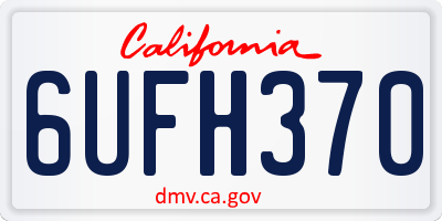 CA license plate 6UFH370