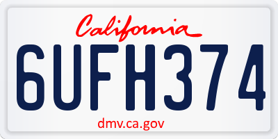CA license plate 6UFH374
