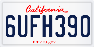CA license plate 6UFH390