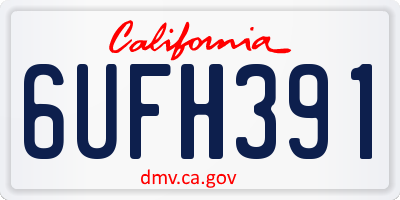 CA license plate 6UFH391