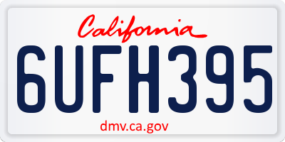 CA license plate 6UFH395