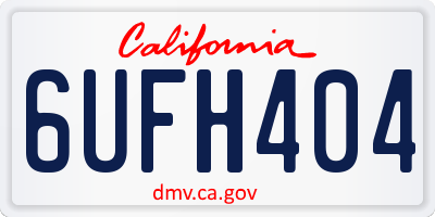 CA license plate 6UFH404