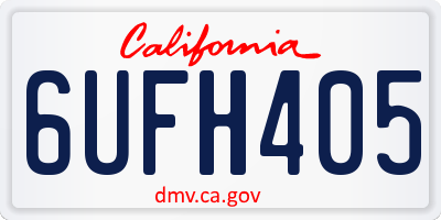 CA license plate 6UFH405