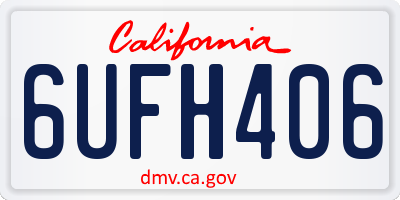 CA license plate 6UFH406