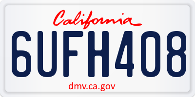 CA license plate 6UFH408