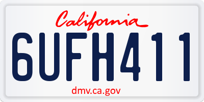 CA license plate 6UFH411