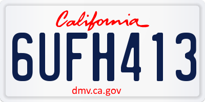 CA license plate 6UFH413