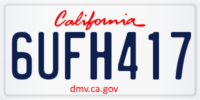 CA license plate 6UFH417