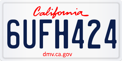 CA license plate 6UFH424