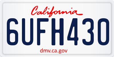 CA license plate 6UFH430