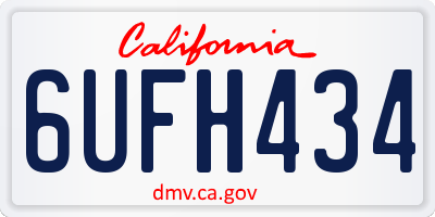 CA license plate 6UFH434