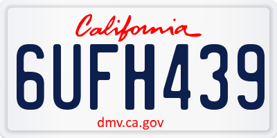 CA license plate 6UFH439