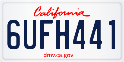 CA license plate 6UFH441