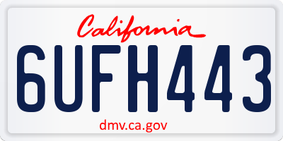 CA license plate 6UFH443