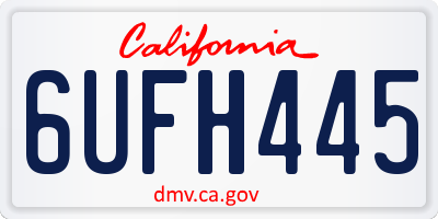 CA license plate 6UFH445