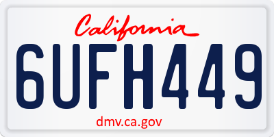 CA license plate 6UFH449