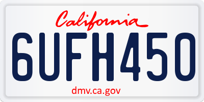 CA license plate 6UFH450