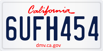 CA license plate 6UFH454