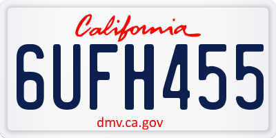 CA license plate 6UFH455