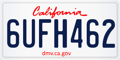 CA license plate 6UFH462