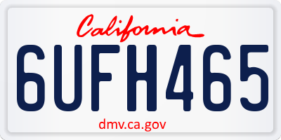 CA license plate 6UFH465