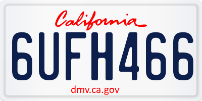 CA license plate 6UFH466
