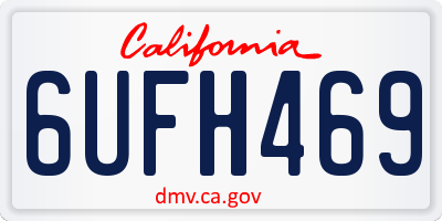 CA license plate 6UFH469
