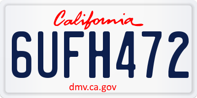 CA license plate 6UFH472